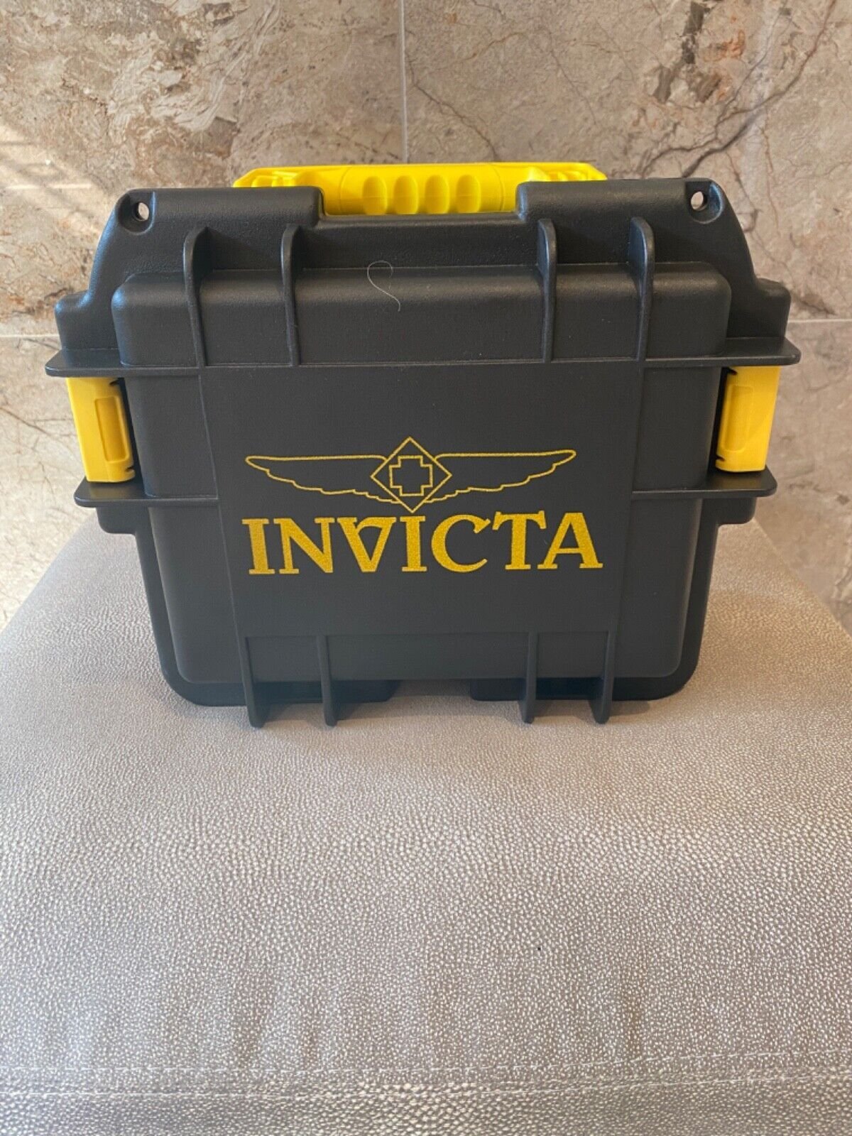 Invicta 3 Slot Collector Dive Case - Black Impact Resistant Case Yellow Handle