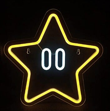 Fun Bright Super Mario Power Star LED Night Light Game Room Decoration