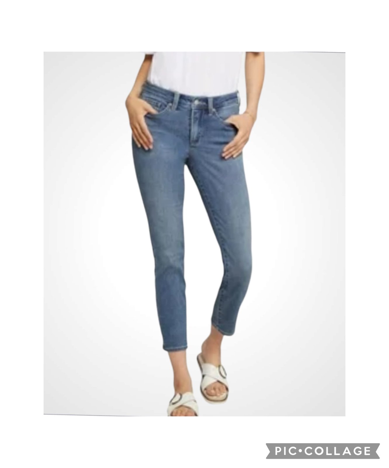 NYDJ Alina Convertible Ankle Cropped Women's Stretchy Blue Jeans Size 10P