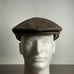 VTG ORVIS Cabbie Hat L/XL Brown Deerskin Leather Newsboy Cap made in USA