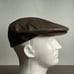 VTG ORVIS Cabbie Hat L/XL Brown Deerskin Leather Newsboy Cap made in USA