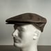 VTG ORVIS Cabbie Hat L/XL Brown Deerskin Leather Newsboy Cap made in USA