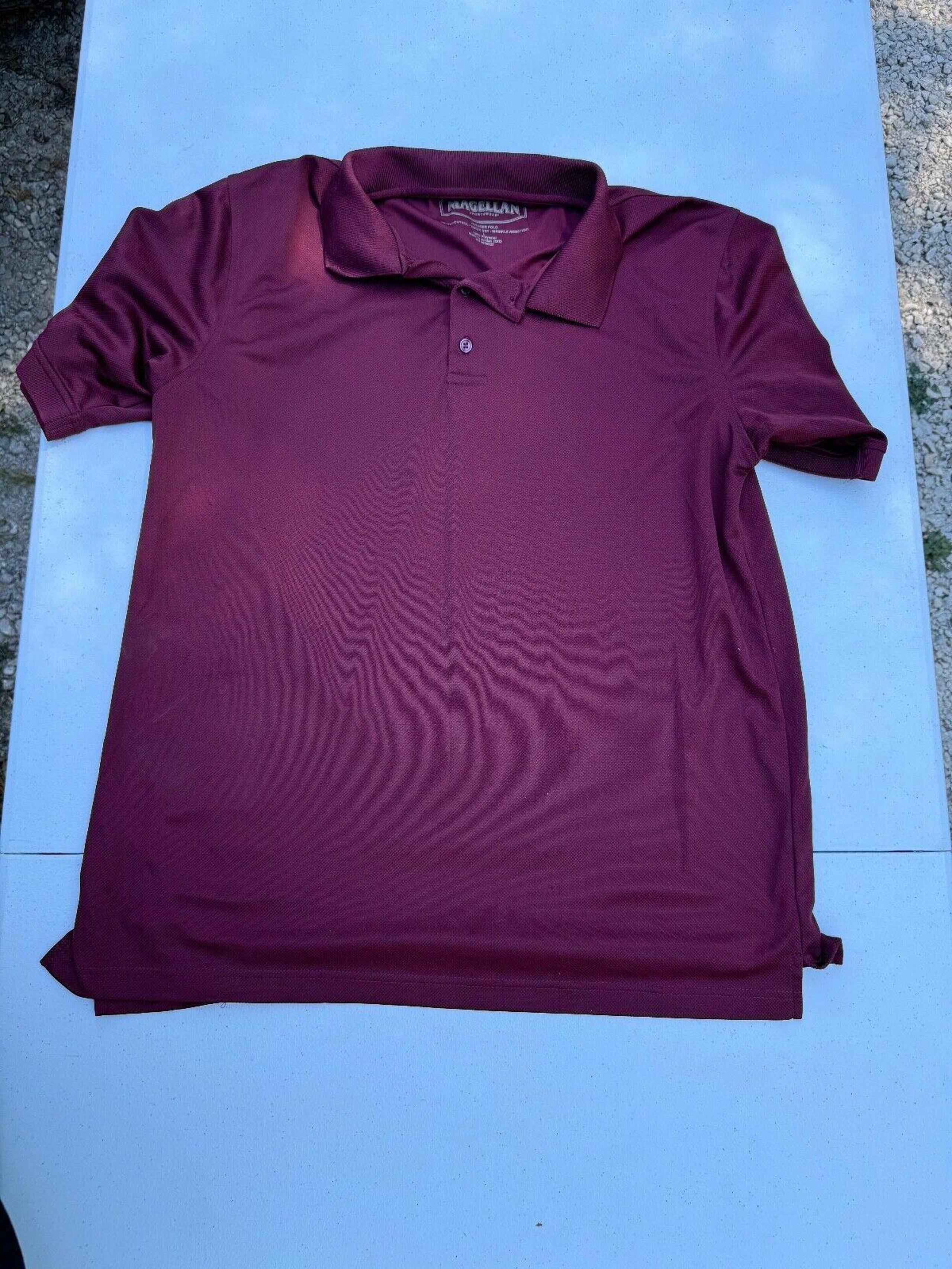 Magellan Polo Shirt Mens Large Red Short Sleeve Outdoors Fishing Casual Men *