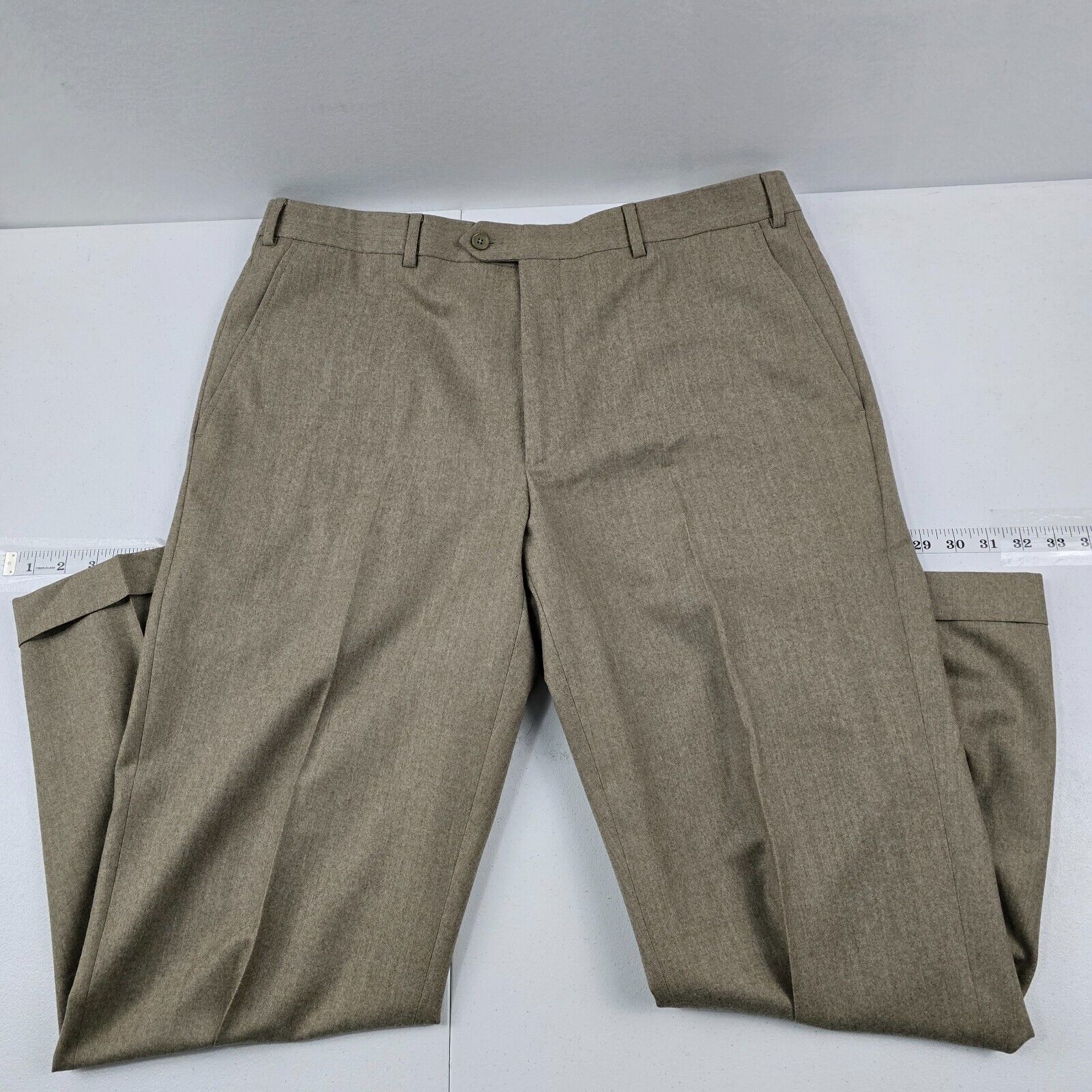 Santorelli Romeo T083 100% Wool Dress Pants tan Made in Italy Size 38 #4528
