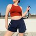 Athleta High Waist Navy Blue Pull Up Shorts Effortless Style Classy Meets Sporty