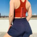 Athleta High Waist Navy Blue Pull Up Shorts Effortless Style Classy Meets Sporty