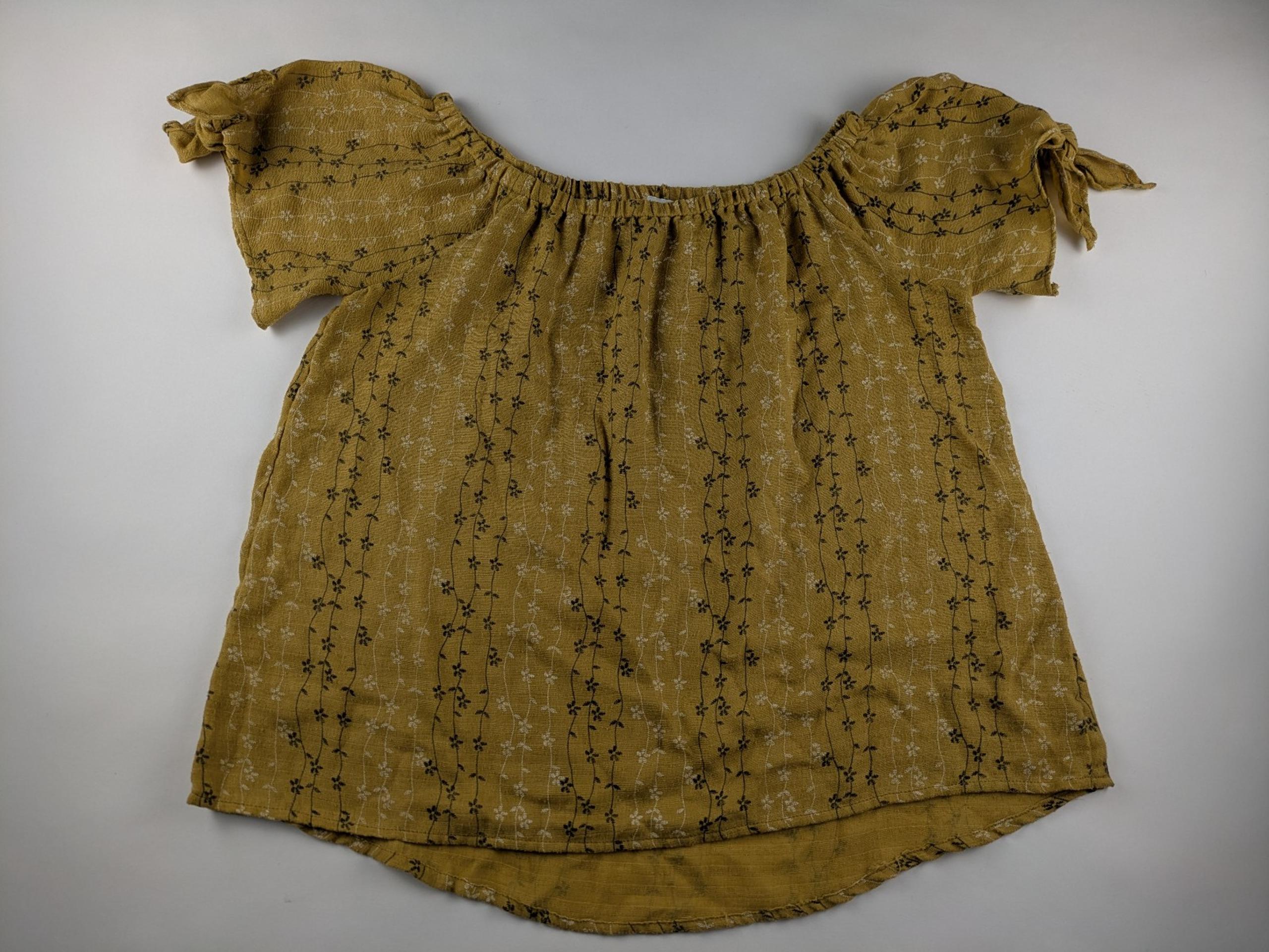 umgee Floral Mustard Yellow Blouse Women's Small