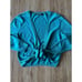 Peruvian Connection Nikki Tie-Waist Teal Green Cardigan Size Small