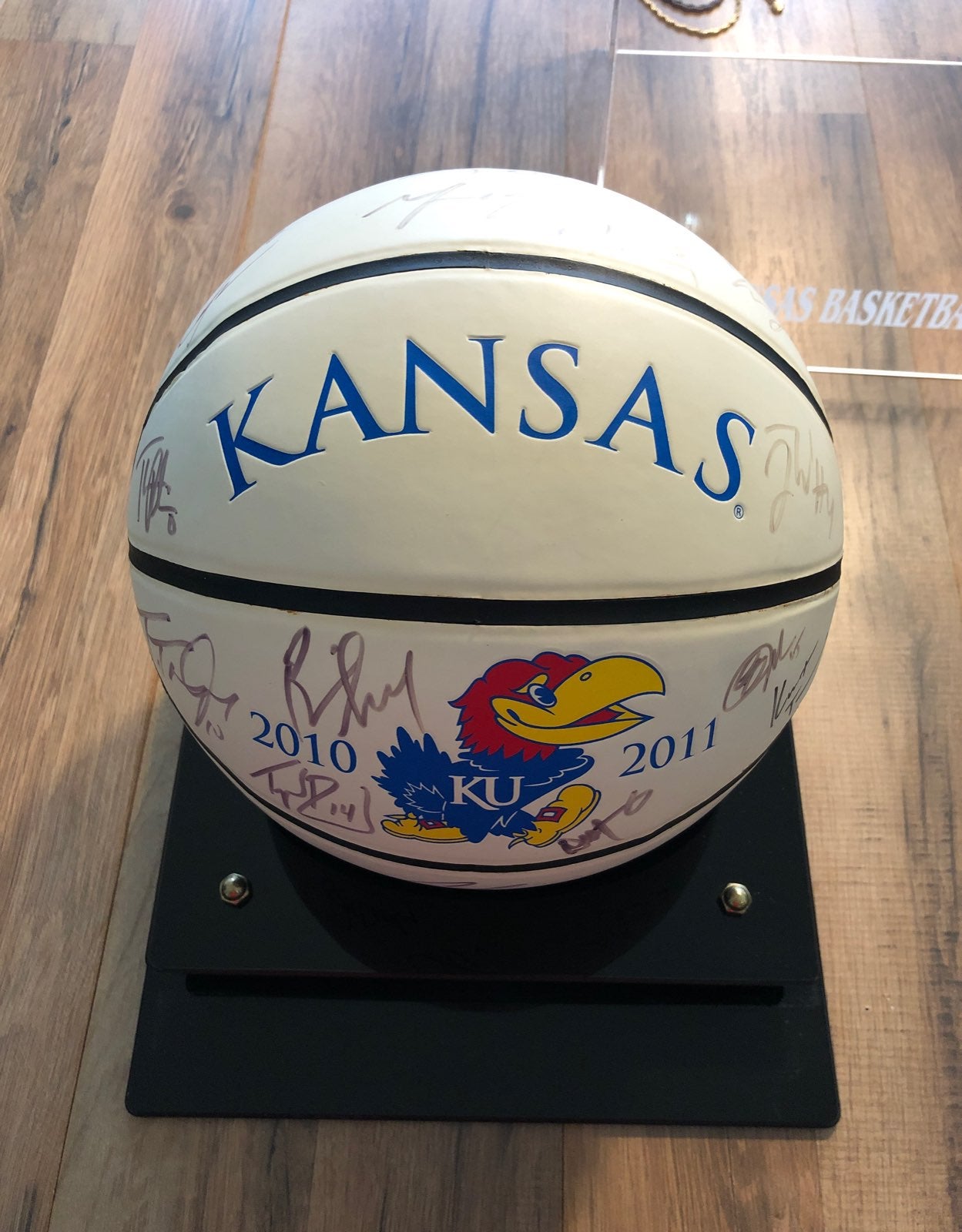University of Kansas autographed basketb