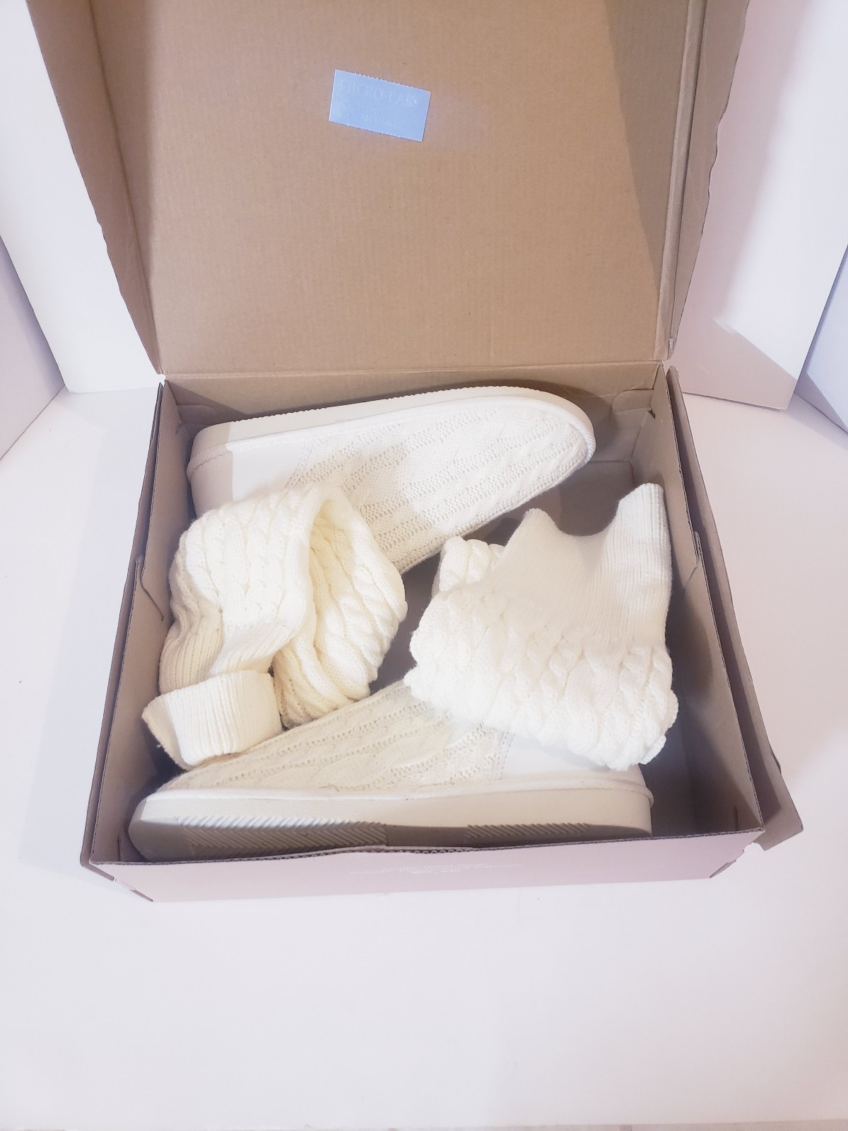 Knee high Ivory Sweater Knit Slippers Just Fab