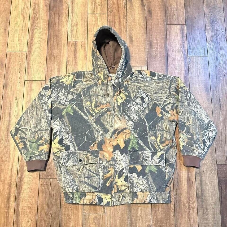 Vintage field staff by mossy oak hooded jacket coat size 2XL XXL