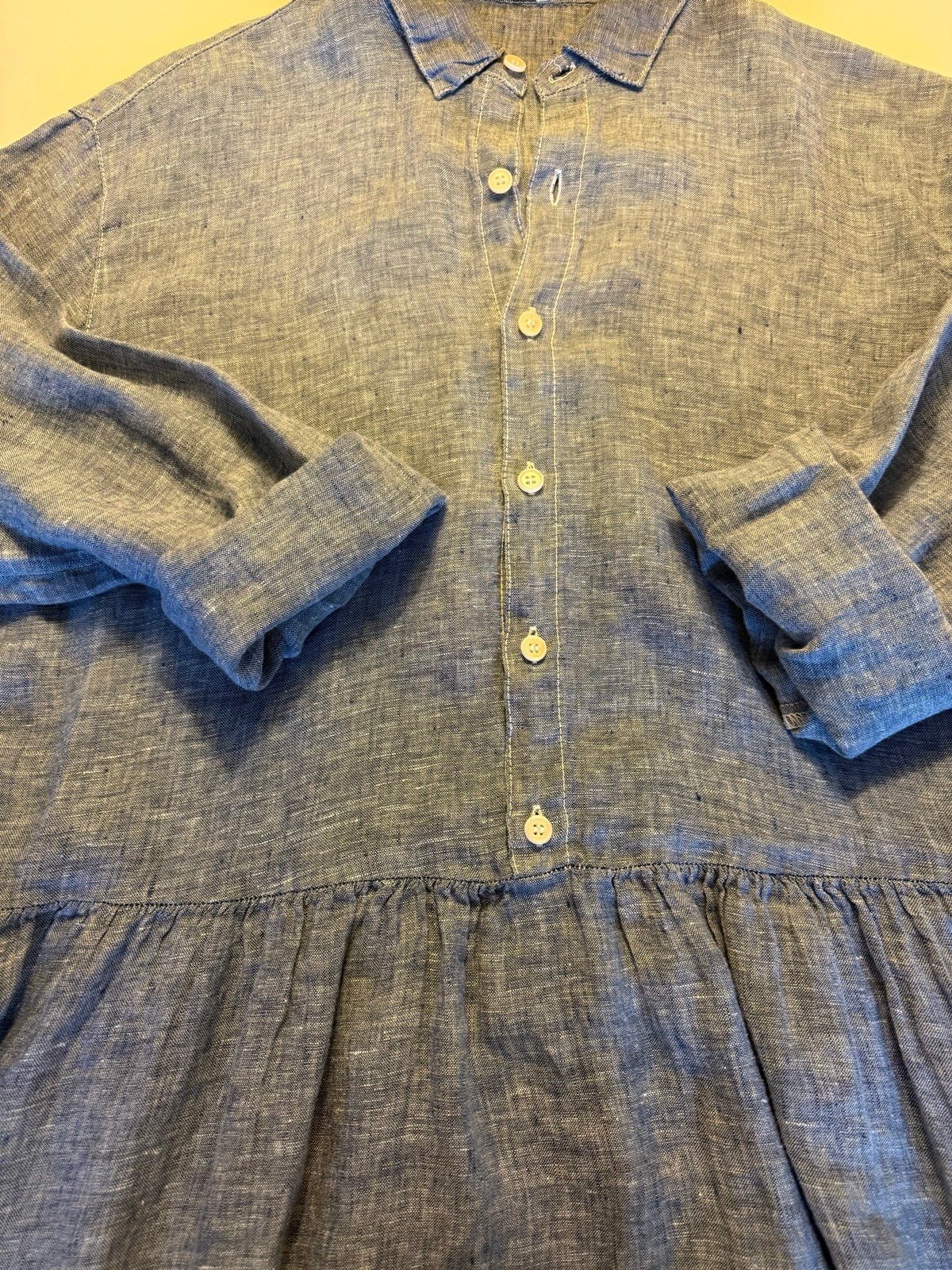 CP Shades chambray Linen Maxi Dress Small