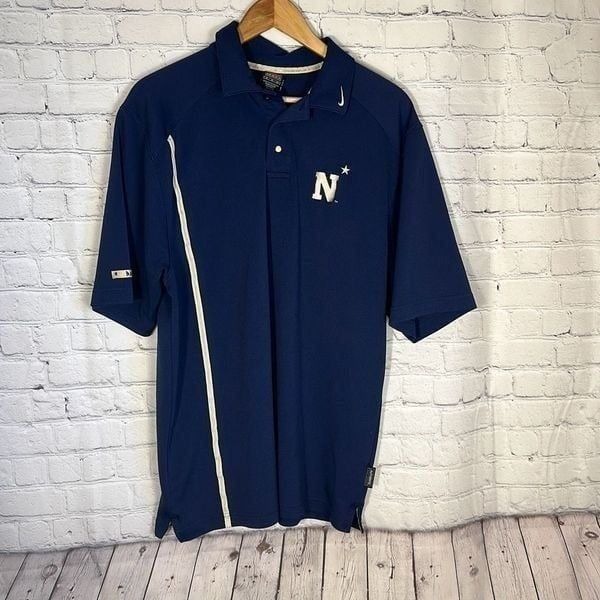 Naval Academy Nike Dri-Fit Blue Short Sleeve Golf Polo Shirt Medium