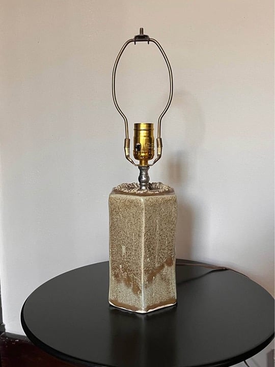 Mid Century Vintage Drip Glaze Lamp Base