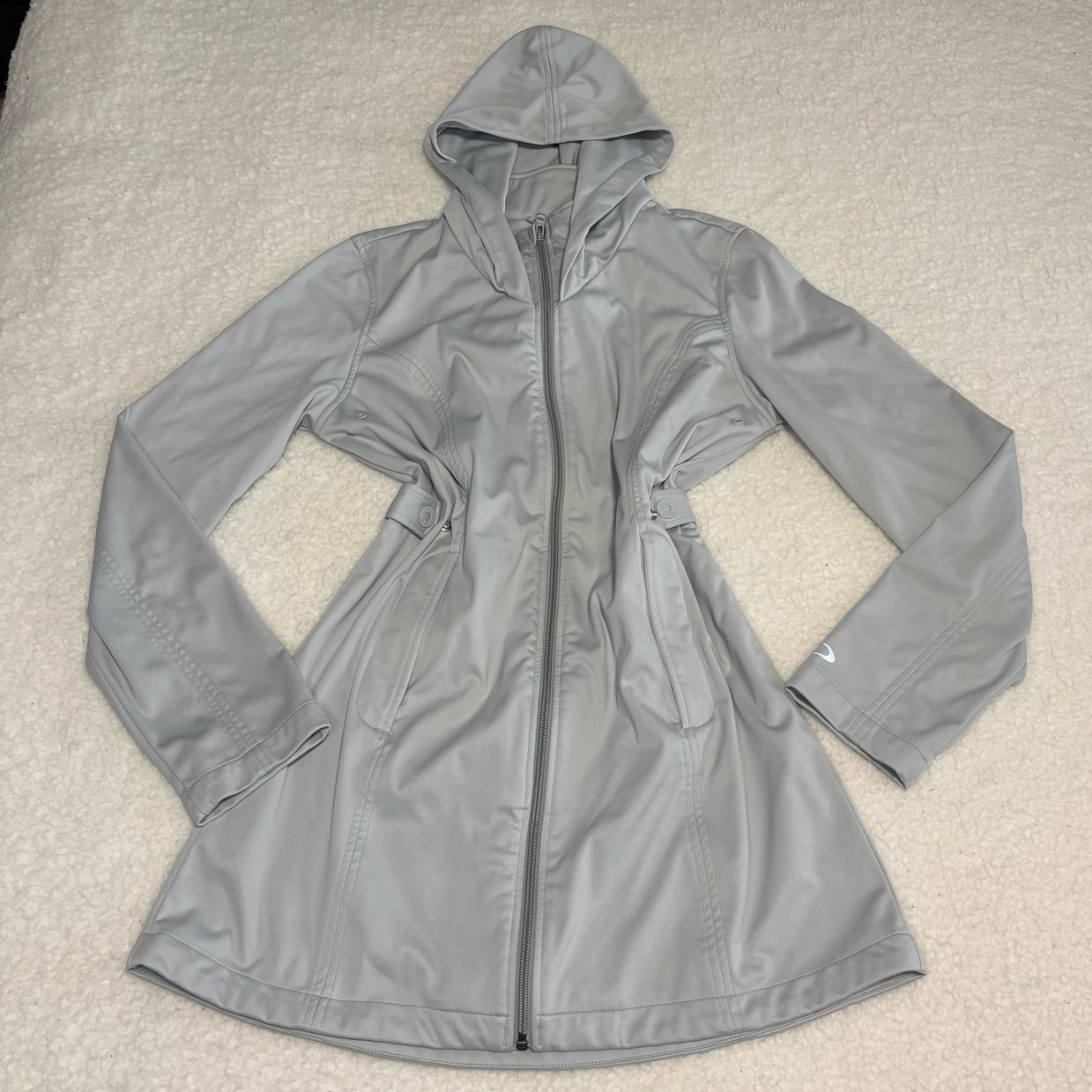 Oakley Women Light Blue Soft Shell Insulated Long Parka Jacket