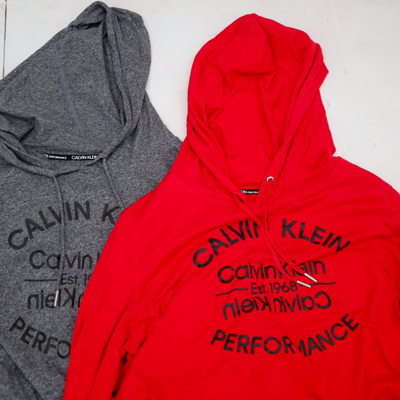 Lot of 2 Calvin Klein Performance Hoodie Activewear Pullover Top Long Sleeve XL