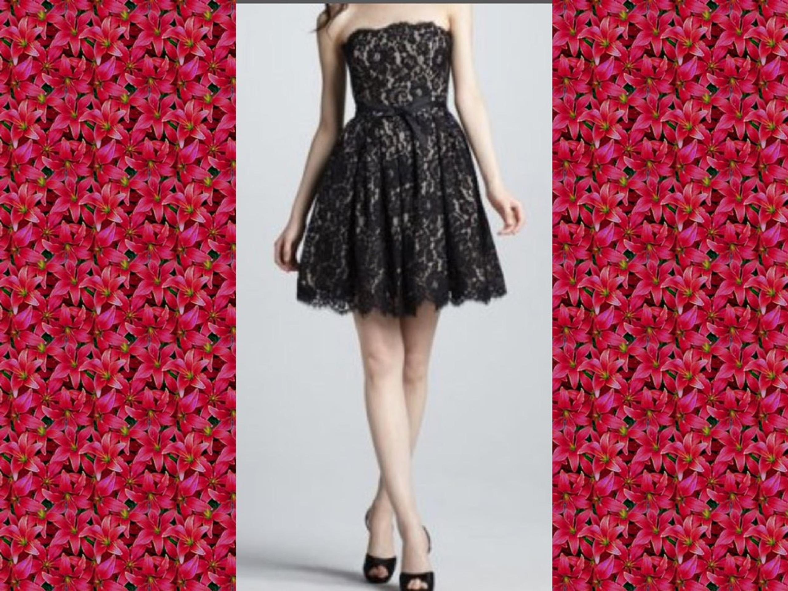 NWT neiman marcus Dress LBD Black Lace