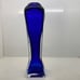 Badash Cobalt Blue & Clear Tall Hand Blown Art Glass Bud Vase RARE Shape and Siz