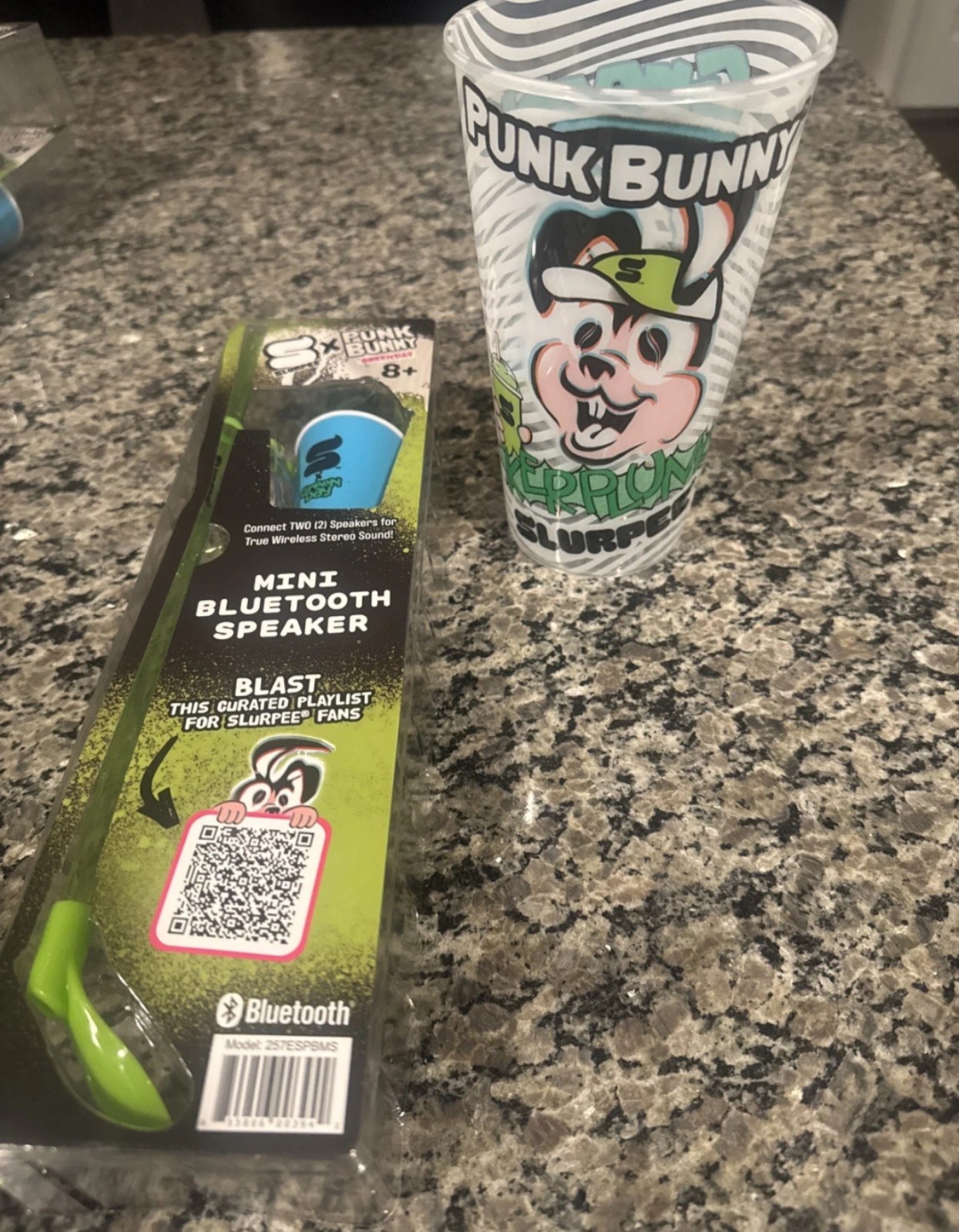 Punk Bunny Green Day Kerplunk slurpee 7-11 Cup and Bluetooth Speaker Straw