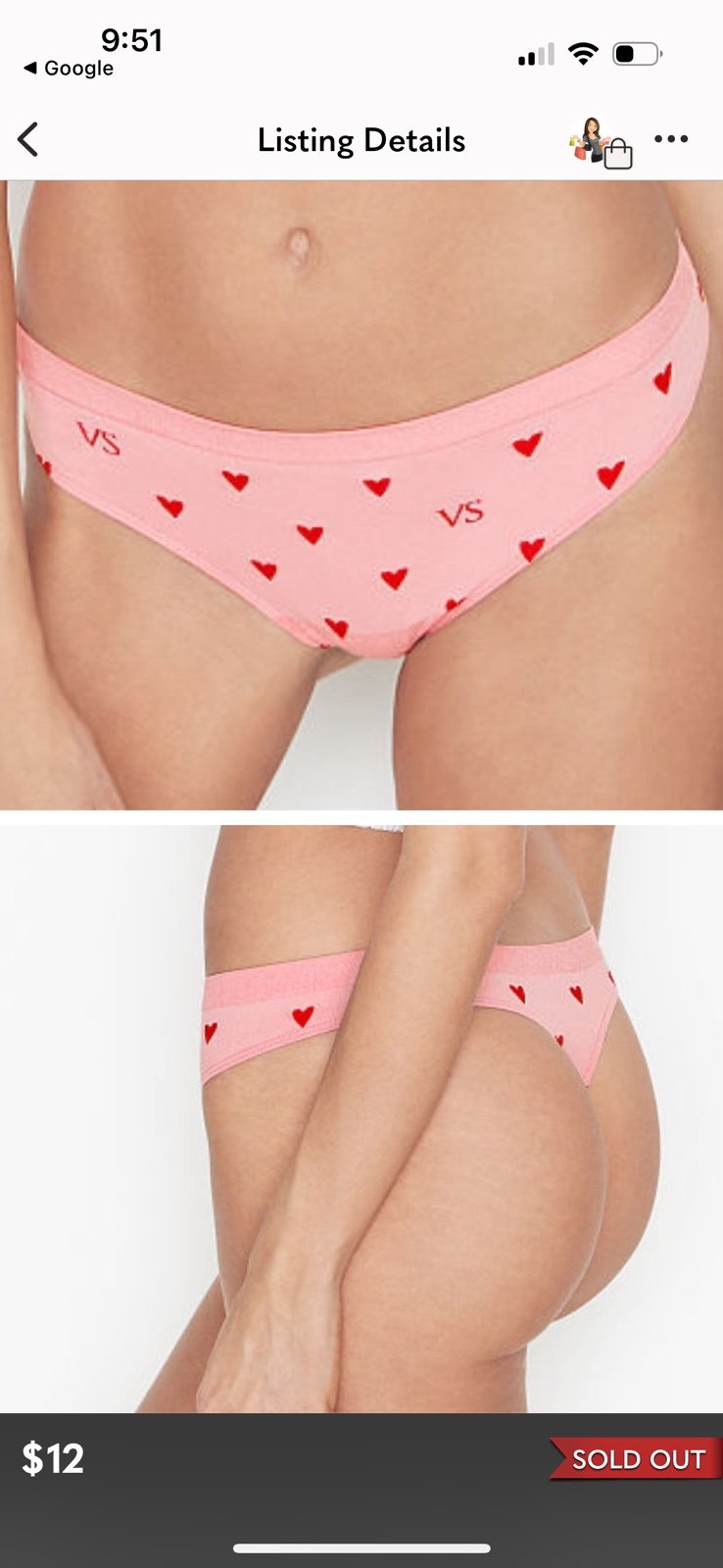 Victoria's Secret Sexy Bikini Seamless Panty Special* Valentine Pink Red Heart M