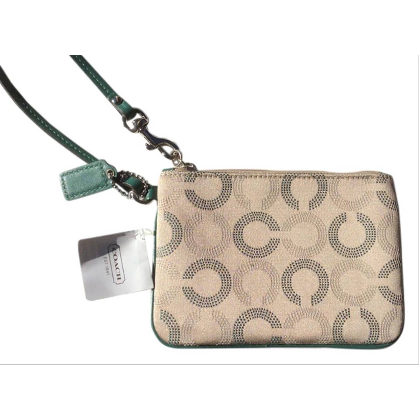 Coach Ashley Dot Op Art Sateen Wristlet