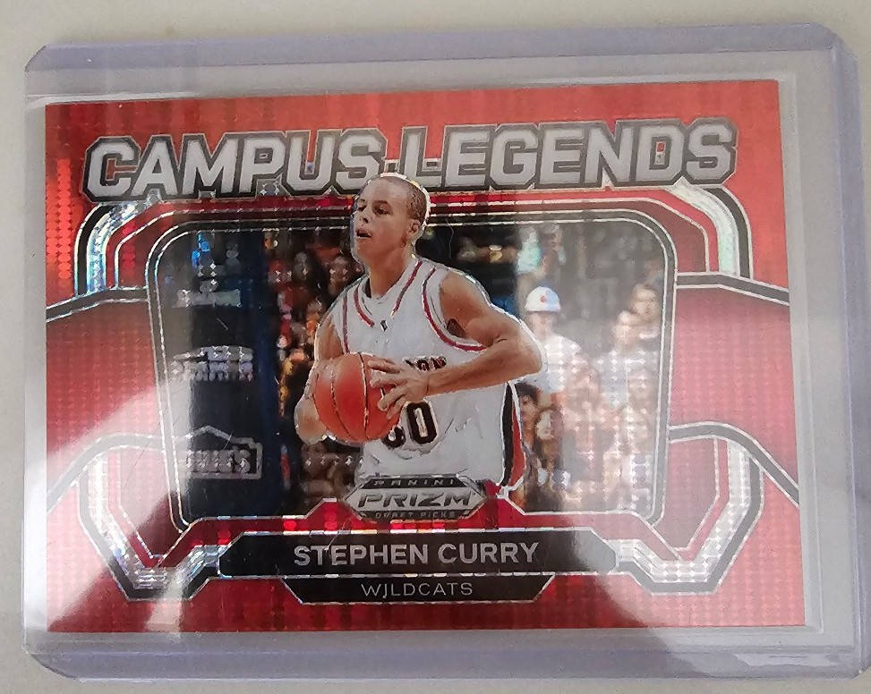 2024 Panini Prizm Draft Picks Steph Curry red prizm pulsar campus legends #201 o