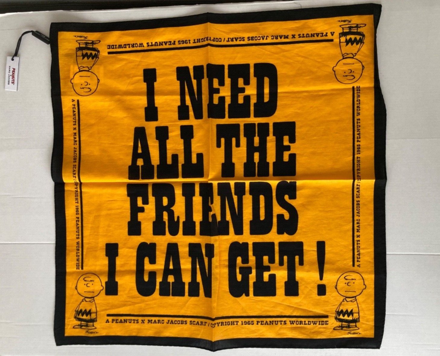 The Marc Jacobs X Peanuts Cotton Bandana Orange Very Rare - NWT