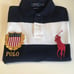 Polo Ralph Lauren Men's Gold USA Flag Crest Emblem Pony Logo Shirt White Size S