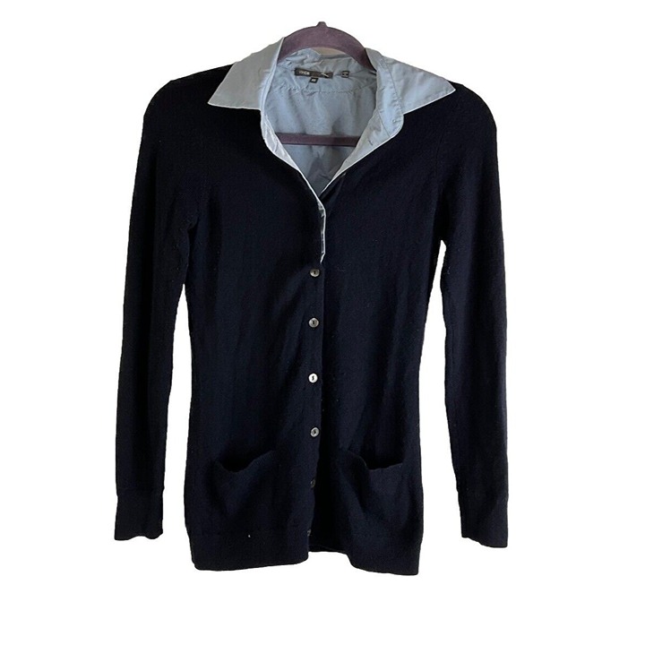 Vince Womens XS Cashmere Layered Lightweight Cardigan Sweater Preppy