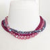 Vintage 1950s Austrian Crystal Necklace - Aurora Borealis Triple Strand Collar
