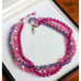 Vintage 1950s Austrian Crystal Necklace - Aurora Borealis Triple Strand Collar