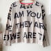 Lisa Todd Take A Stand Inspirational Message Beige Sweater Black Letters Size M