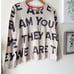 Lisa Todd Take A Stand Inspirational Message Beige Sweater Black Letters Size M