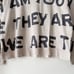 Lisa Todd Take A Stand Inspirational Message Beige Sweater Black Letters Size M