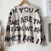 Lisa Todd Take A Stand Inspirational Message Beige Sweater Black Letters Size M