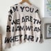 Lisa Todd Take A Stand Inspirational Message Beige Sweater Black Letters Size M