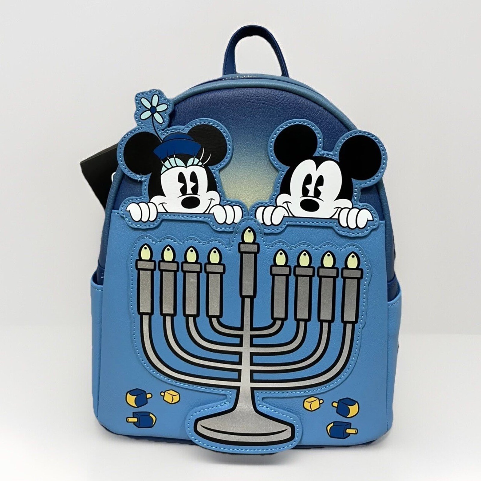 Disney Parks Mickey Mouse Minnie Hanukkah Light-Up Loungefly Backpack New WDW