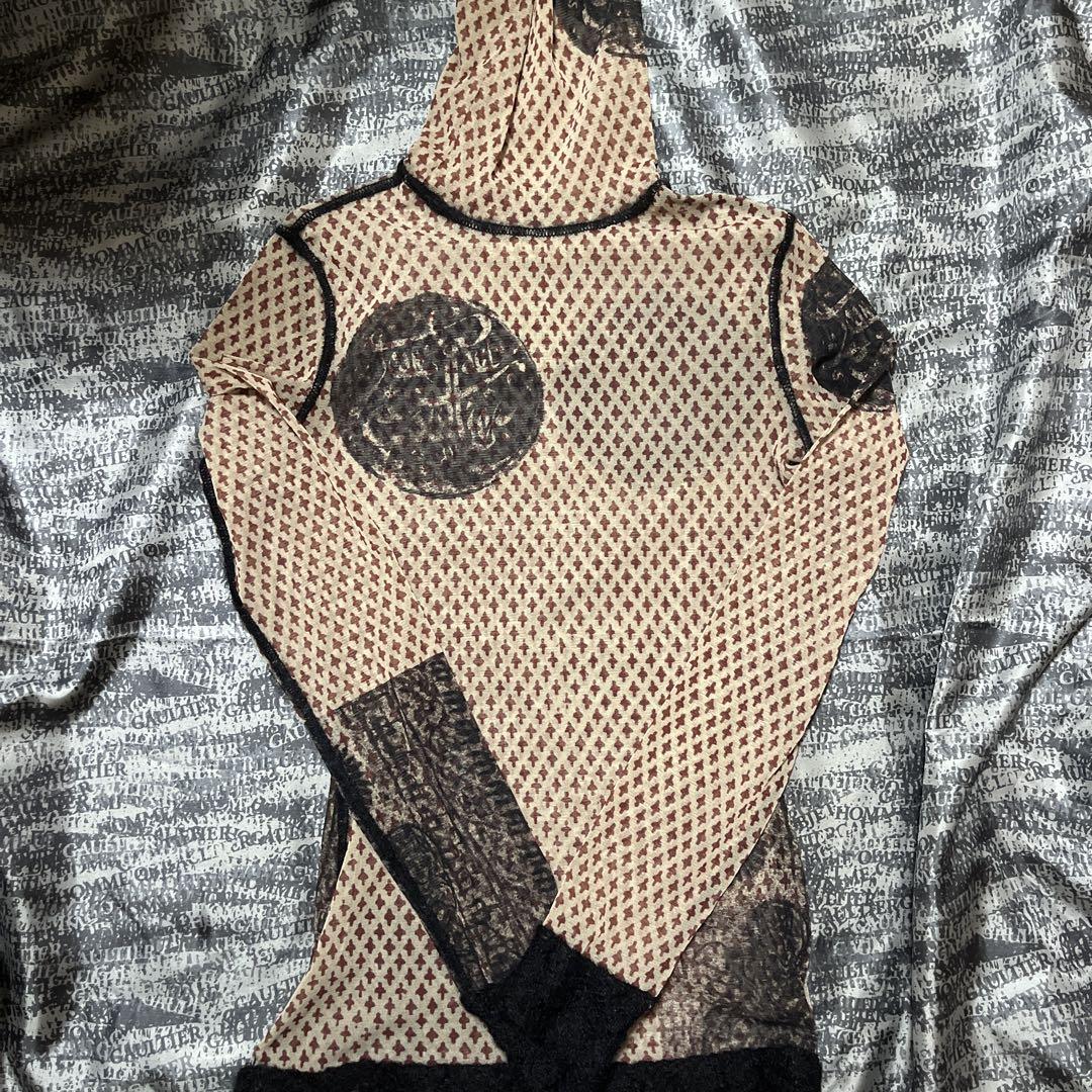 Mesh Turtleneck Long Sleeve Top