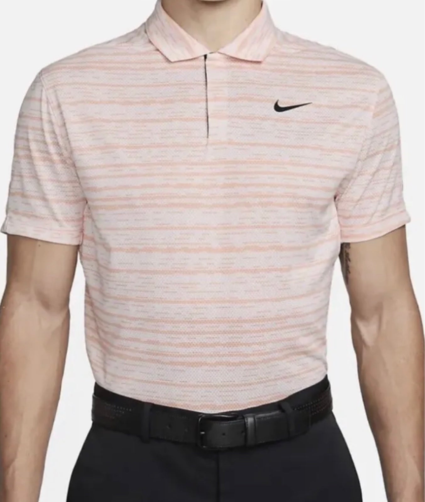 Nike Dri-Fit ADV Tiger Woods Striped Golf Polo Sz Light Pink DH0789-640 NWT