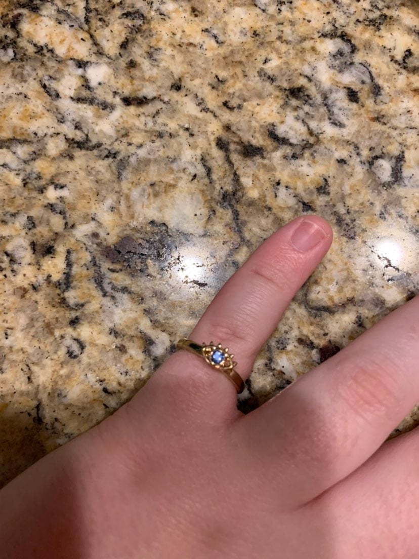 Gold Blue Diamond Ring
