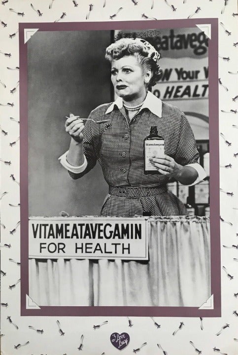 I Love Lucy Vitameatavegamin For Health Black & White Poster 24 x 36