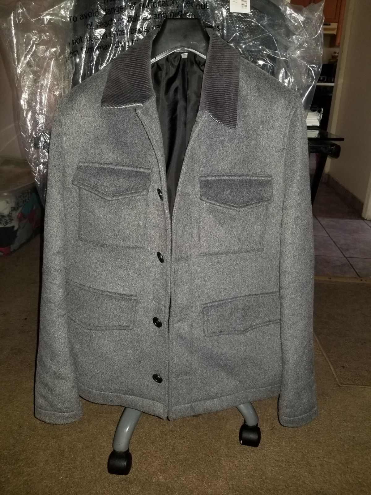 Gray wool spring jacket