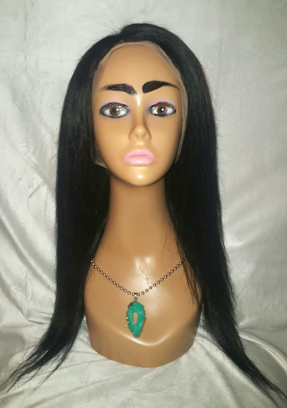 16 #1 Jet Black Brazilian Straight 180% Full Lace Wig