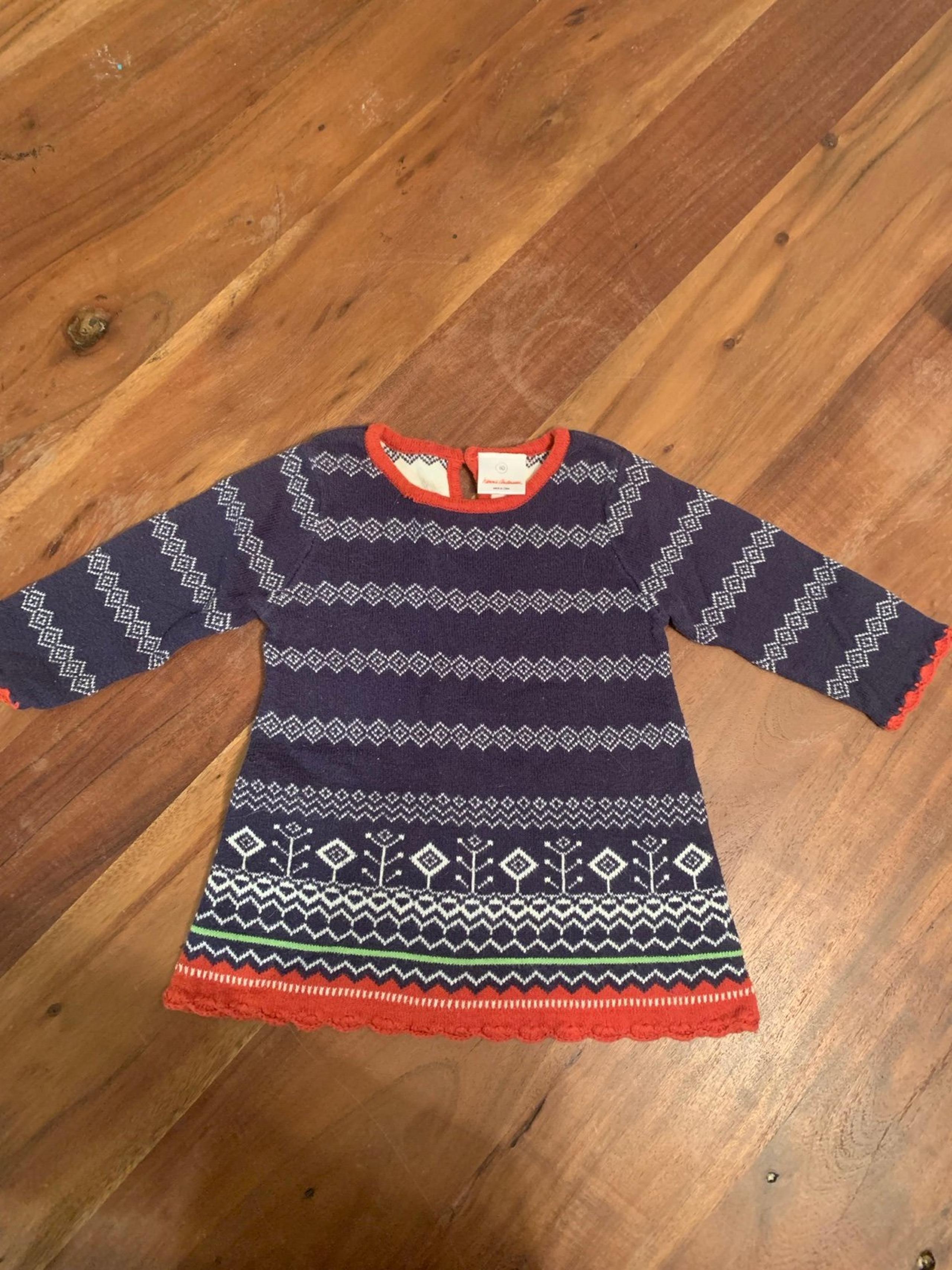 Hanna Andersson Baby Girl Knit Fair isle dress size 3-6m