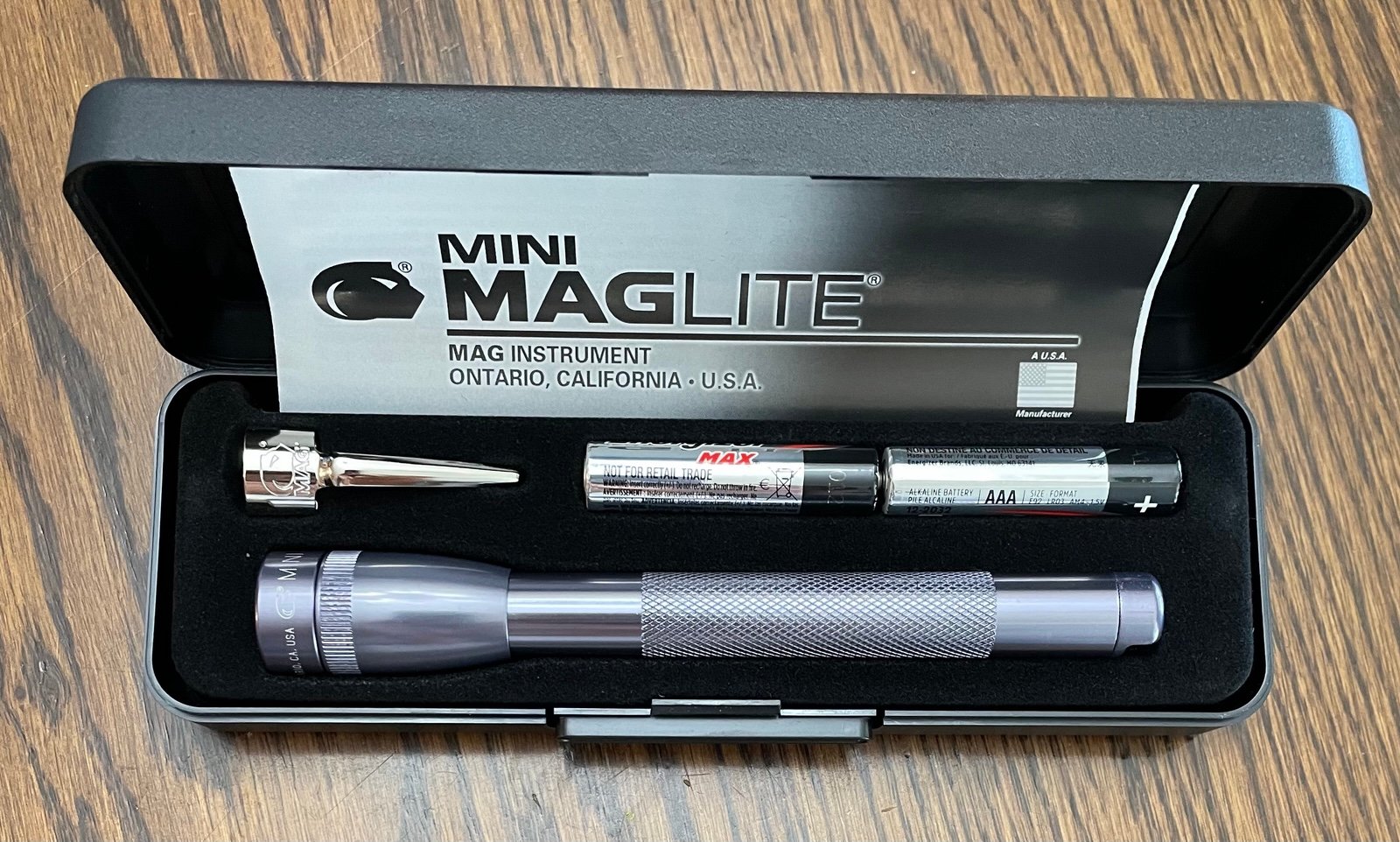 Mini maglite in case