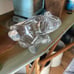 Large CLEAR ACRYLIC FROG , Planter, Dish , Art Piece, 10”x 5”