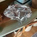 Large CLEAR ACRYLIC FROG , Planter, Dish , Art Piece, 10”x 5”