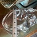 Large CLEAR ACRYLIC FROG , Planter, Dish , Art Piece, 10”x 5”