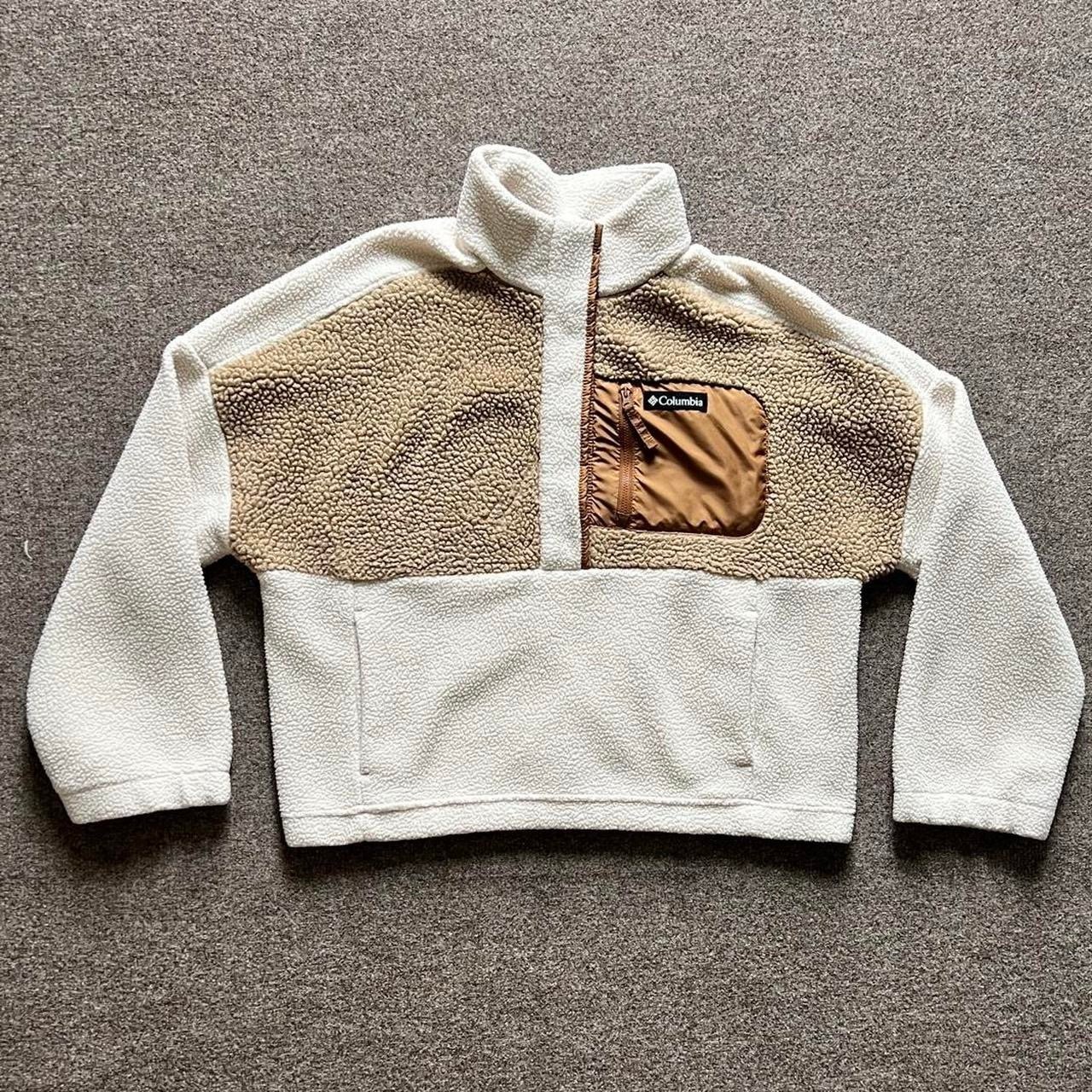 Columbia Women’s Lodge Sherpa Pullover in Chalk Beach size XL