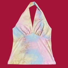 Vintage 90s watercolor colorful tie dye halter top by ILLUSION BY MERCURY